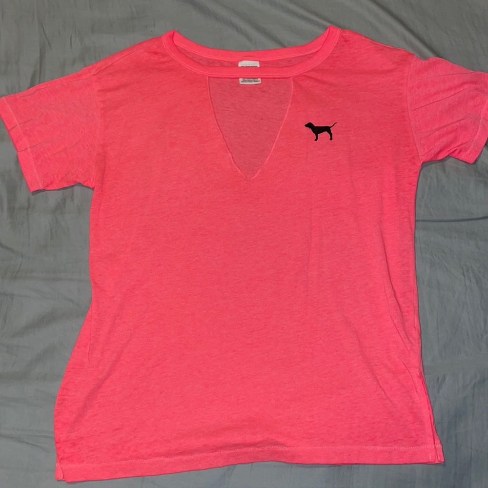PINK V-Neck Oversized Top